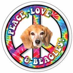 Peace Love & Beagles  - Circle Magnet