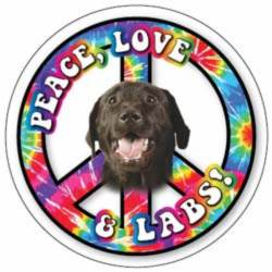 Peace Love & Chocolate Labs - Circle Magnet