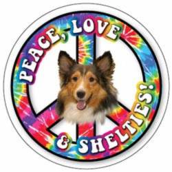 Peace Love & Shelties - Circle Magnet