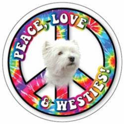 Peace Love & Westies - Circle Magnet