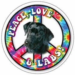 Peace Love & Black Labs - Circle Magnet