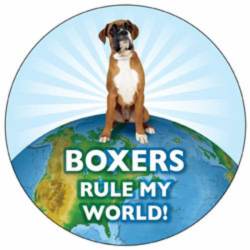 Boxers Rule My World - Circle Magnet