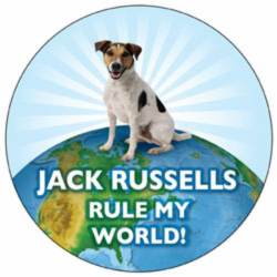 Jack Russells Rule My World - Circle Magnet