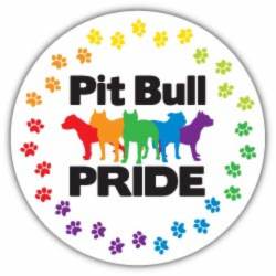 Pit Bull Pride Rainbow - Circle Magnet