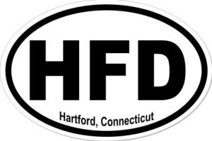 Hartford Connecticut - Oval Sticker at Sticker Shoppe