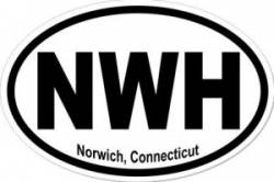 Norwich Connecticut - Oval Sticker