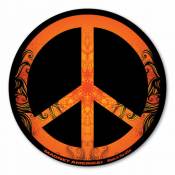 Orange Peace Sign - Vinyl Sticker