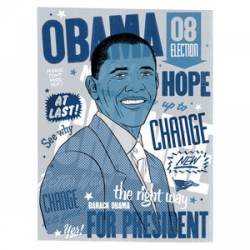 Obama Cartoon 2008 - Sticker