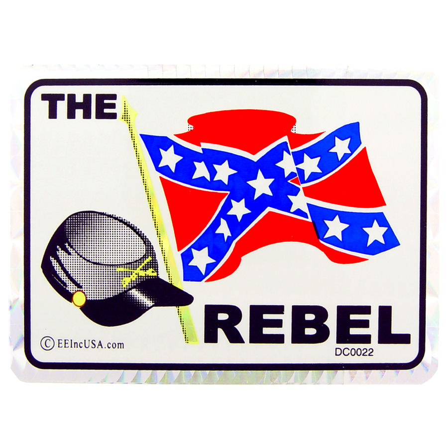 The Rebel Flag Prismatic Rectangle Sticker At Sticker Shoppe   DC0022 