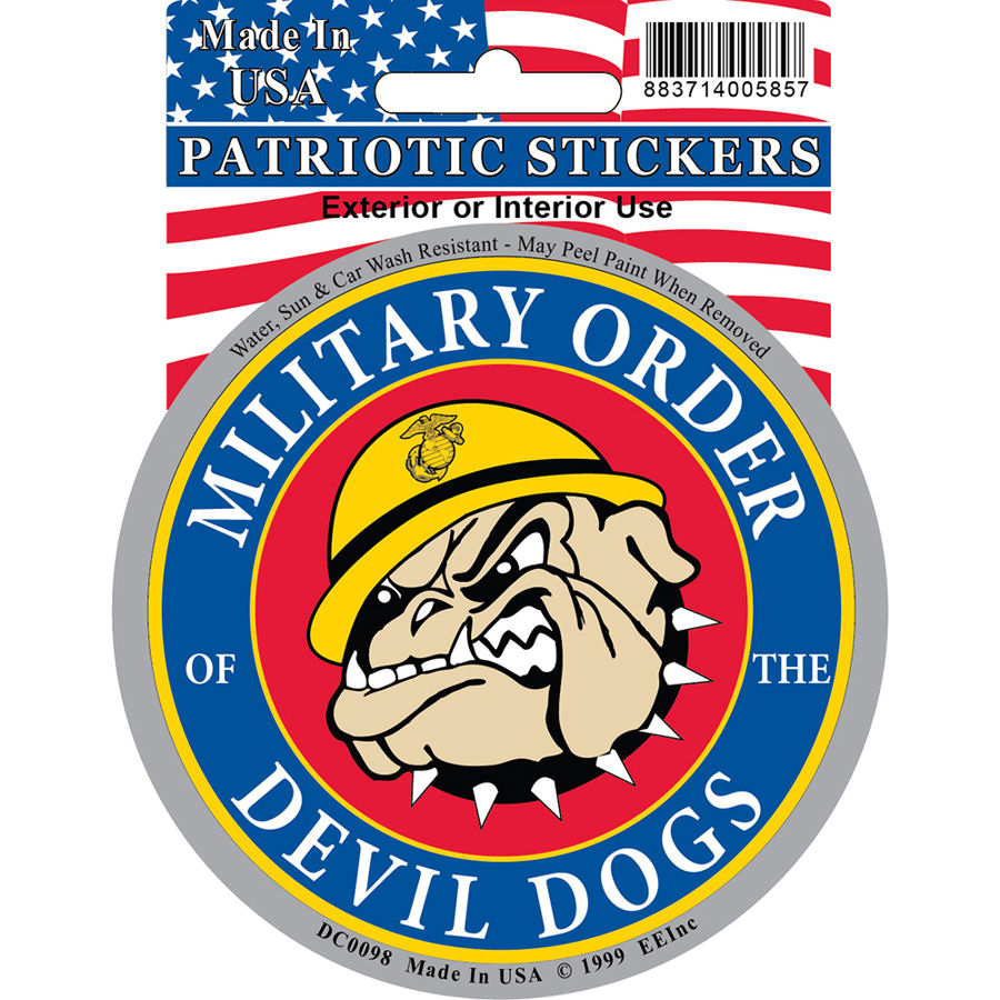 U.S.M.C. Military Order Of The Devil Dogs - Prismatic Round Sticker at Sticker Shoppe