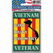 Vietnam Veteran God Duty Country - Prismatic Rectangle Sticker