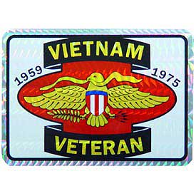 Vietnam Veteran 1959-1975 - Prismatic Rectangle Sticker at Sticker Shoppe