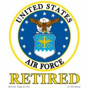 United States Air Force Retired - Clear Window Decal