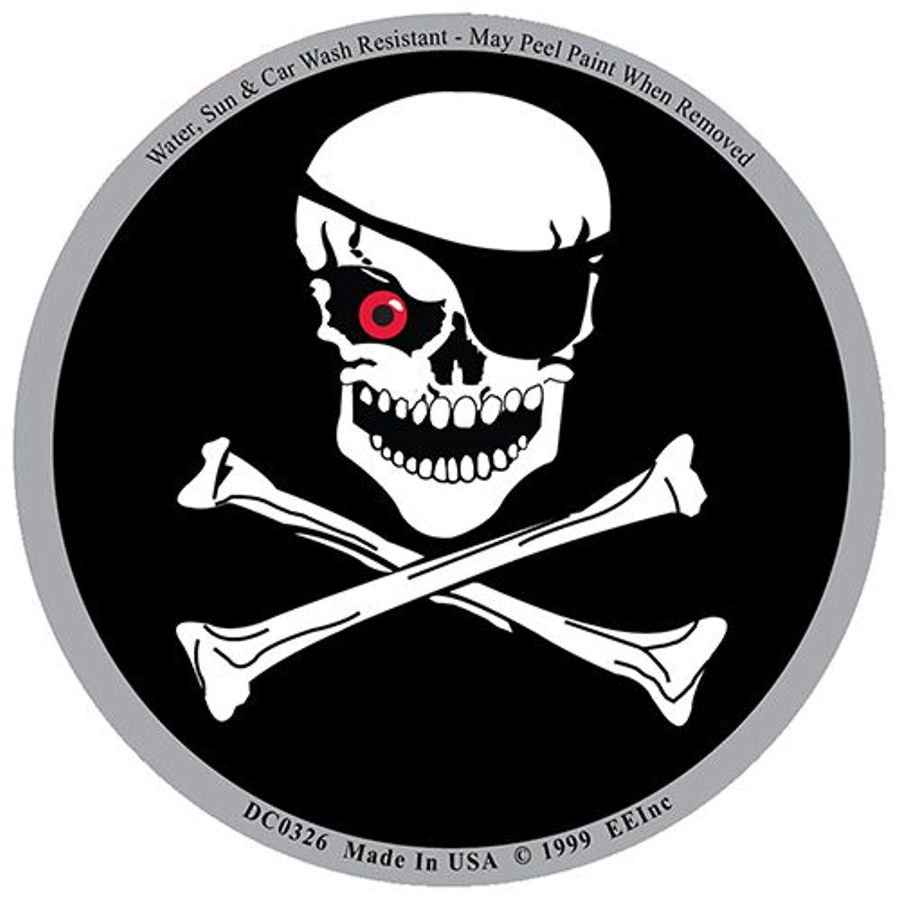 Pirate Skull & Bones - Prismatic Round Sticker at Sticker Shoppe