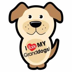 I Love My Granddogs - Dog Outline Magnet