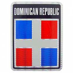 Dominican Republic Flag - Prismatic Rectangle Sticker