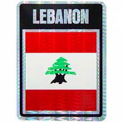 Lebanon Flag - Prismatic Rectangle Sticker