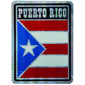 Puerto Rico Flag - Prismatic Rectangle Sticker at Sticker Shoppe