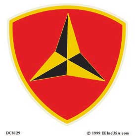 United States Marines 3rd Division - Static Cling at Sticker Shoppe