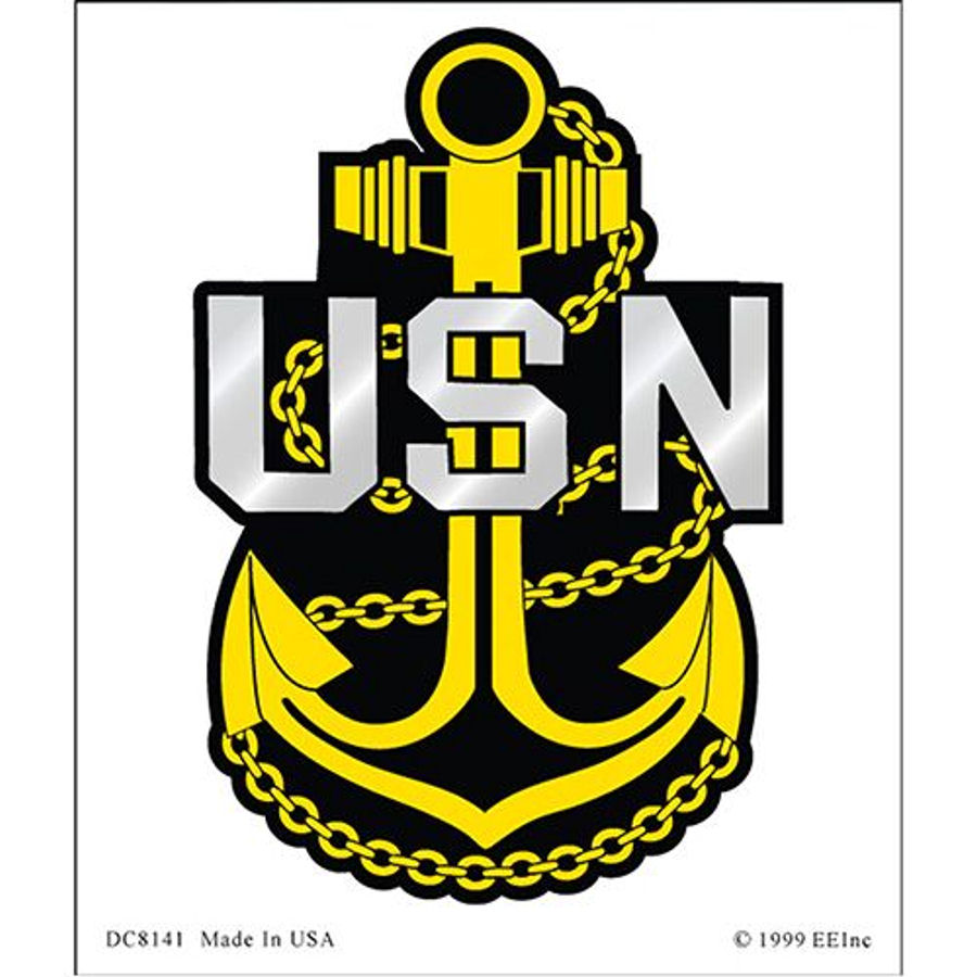 USN United States Navy Anchor - Clear Window Decal at Sticker Shoppe