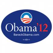 Barack Obama '12 - Navy Blue Oval Sticker