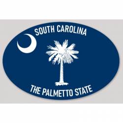 South Carolina The Palmetto State Flag - Oval Sticker