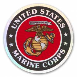 United States Marines - Round Holographic Sticker