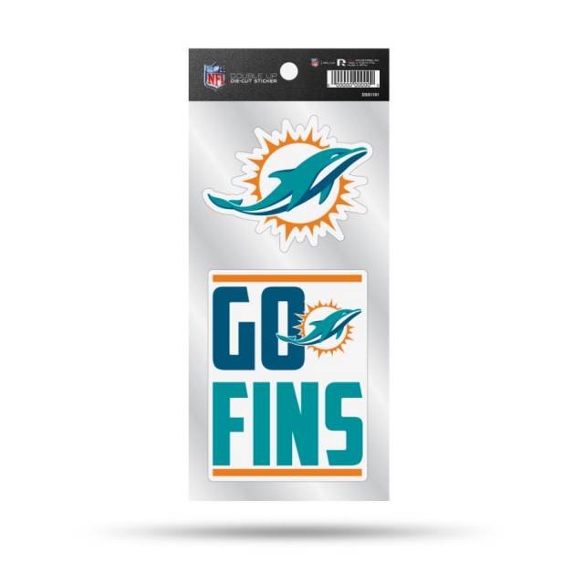 Miami Dolphins Go Fins Slogan - Double Up Die Cut Decal Set at Sticker  Shoppe