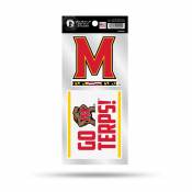 University Of Maryland Terrapins Go Terps Slogan - Double Up Die Cut Decal Set