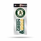 Oakland Athletics Green & Gold Slogan - Double Up Die Cut Decal Set