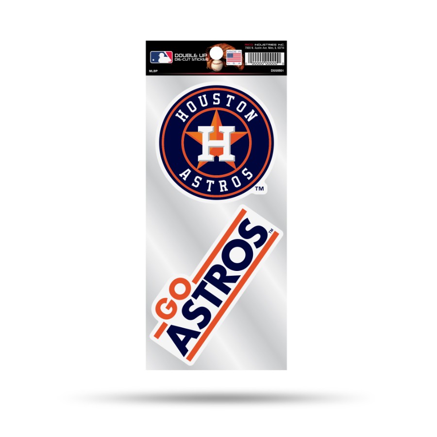 Houston Astros Go Astros Slogan Double Up Die Cut Decal Set at Sticker Shoppe