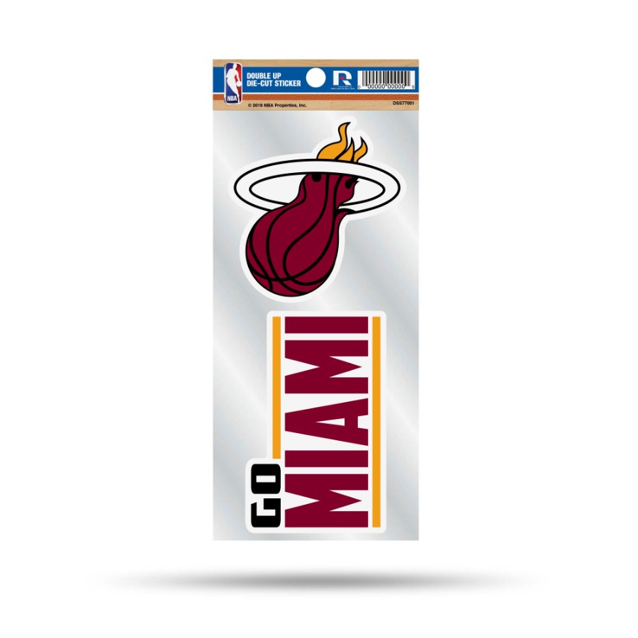 Miami Heat Go Miami Slogan Double Up Die Cut Decal Set at Sticker Shoppe