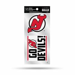 New Jersey Devils Go Devils Slogan - Double Up Die Cut Decal Set