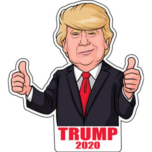 Trump 2020 Two Thumbs Up Character Sticker At Sticker Shoppe