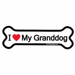 I Love Red Heart My Granddog - Bone Magnet