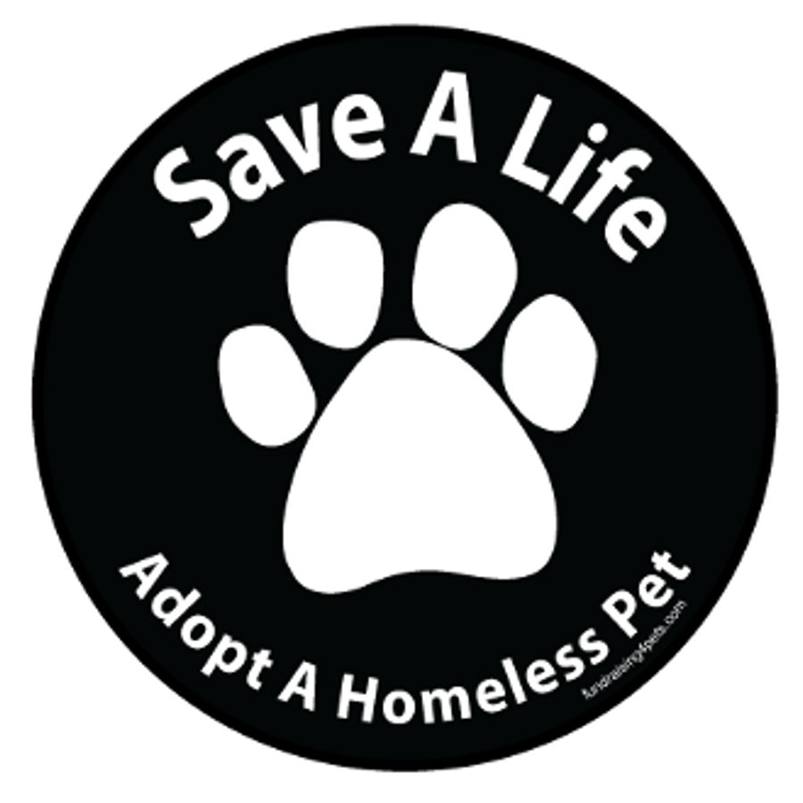 Save A Life Adopt A Homeless Pet - Round Magnet at Sticker Shoppe