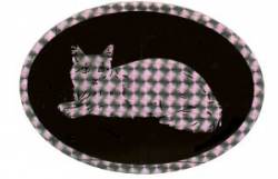 Cat - Holographic Oval Sticker