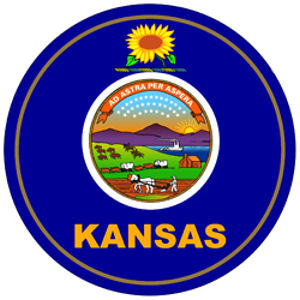 State Of Kansas - Round Reflective Sticker at Sticker Shoppe