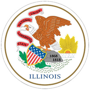 State Of Illinois - Round Reflective Sticker At Sticker Shoppe