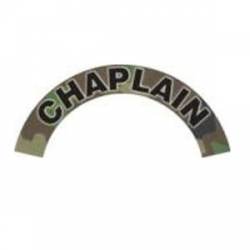 Chaplain - Green Camo Reflective Helmet Crescent Rocker