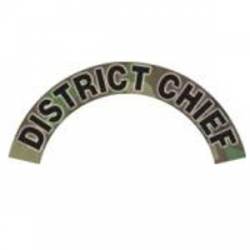 District Chief - Green Camo Reflective Helmet Crescent Rocker