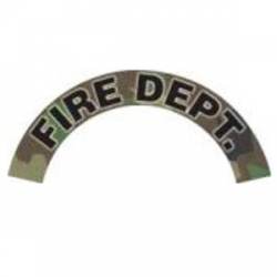 Fire Dept. - Green Camo Reflective Helmet Crescent Rocker