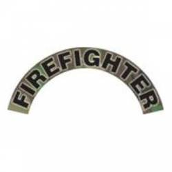 Firefighter - Green Camo Reflective Helmet Crescent Rocker