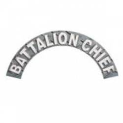 Battalion Chief - Diamond Plate Reflective Helmet Crescent Rocker