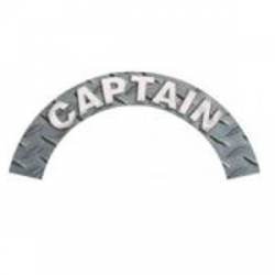 Captain - Diamond Plate Reflective Helmet Crescent Rocker