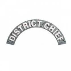 District Chief - Diamond Plate Reflective Helmet Crescent Rocker