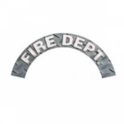 Fire Dept. - Diamond Plate Reflective Helmet Crescent Rocker