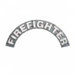 Firefighter - Diamond Plate Reflective Helmet Crescent Rocker