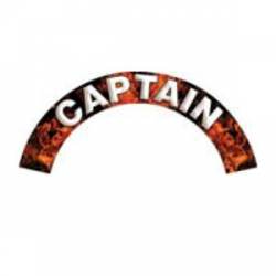 Captain - Fire/Flame Reflective Helmet Crescent Rocker