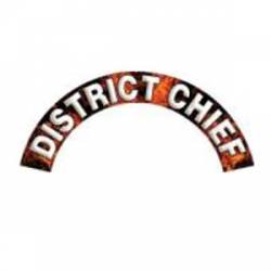 District Chief - Fire/Flame Reflective Helmet Crescent Rocker